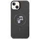Karl Lagerfeld dėklas iPhone 15 Plus telefonui IML KC Glitter MagSafe, juodas