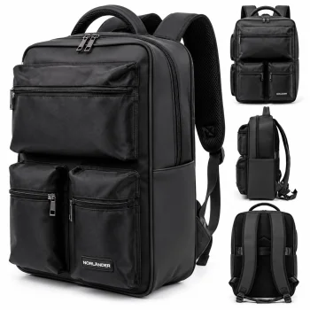NORLÄNDER Twill Backpack 34 l laptop backpack, black