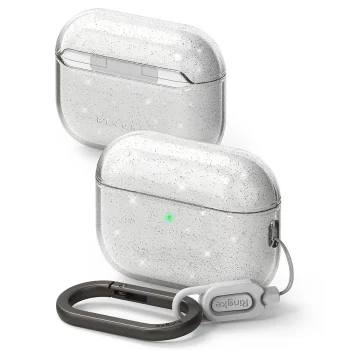 Ausinių dėklas Ringke Air skirtas AirPods Pro 3, Clear Glitter