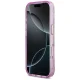 Guess IML Glitter Flowers Triangle MagSafe dėklas iPhone 17 Pro / 18 Pro, violetinis