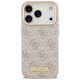 Guess 4G Logo Plate MagSafe dėklas telefonui iPhone 17 Pro, rožinis