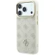 Guess Peony 4G Small Logo MagSafe dėklas telefonui iPhone 17 Pro / 18 Pro, smėlio spalvos