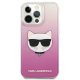 Karl Lagerfeld dėklas iPhone 13 Pro Max telefonui Choupette Head, rožinis
