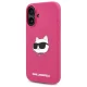 Karl Lagerfeld iPhone 16 dėklas Silicone Choupette Head MagSafe, fuksijų spalvos