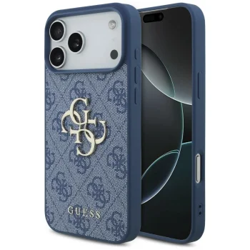 Guess 4G Big Logo dėklas iPhone 17 Pro Max / 18 Pro Max, mėlynas