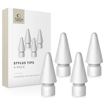 Tech-Protect Stylus Tips keičiami antgaliai Apple Pencil, 4 vnt., balti