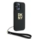 DKNY dėklas iPhone 14 Pro Max su riešo dirželiu, juodas