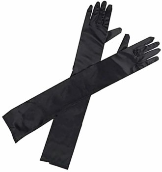 Long Retro Evening Gloves Black