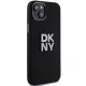 DKNY dėklas, skirtas iPhone 15 Plus, HC Silicone w Stack Metal Logo, juodas
