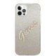 Guess iPhone 12 Pro Max dėklas Glitter Gradient Script, aukso sp.