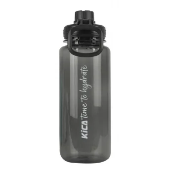 KiCA SB01 1000 ml sportinė vandens gertuvė su skale, juoda