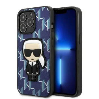 Karl Lagerfeld Monogram Ikonik Patch dėklas, skirtas iPhone 13 Pro Max, Mėlynas