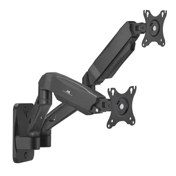 Maclean MC-988 dvigubas monitorių sieninis laikiklis, 17-32", 2x 9kg, juodas