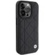 BMW Leather Quilted dėklas telefonui iPhone 15 Pro Max 6.7\", juodas