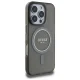 Guess iPhone 16 Pro dėklas IML Glitter Circle MagSafe, juodas