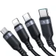 „Joyroom S-A18“ 4 viename USB į 2x USB-C / Lightning / micro USB laidas, 1.2m, juodas