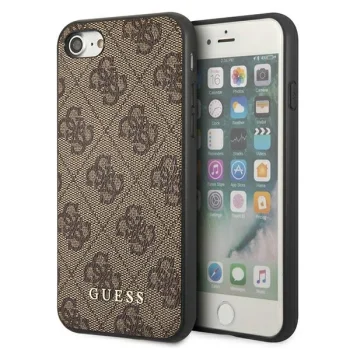 Guess 4G Metal Gold Logo Case for iPhone SE 2022 / 2020 / 7 / 8, Brown