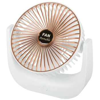 Wireless Desk Fan, White/Gold