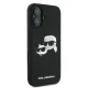 Karl Lagerfeld Silicone Double Heads Print MagSafe dėklas telefonui iPhone 16 Plus, juodas