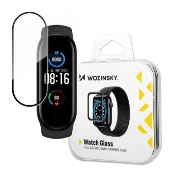 Hibridinis apsauginis stiklas Wozinsky Watch Glass skirtas Xiaomi Mi Band 5, juodas
