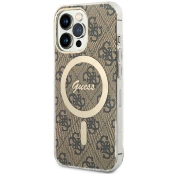 Guess iPhone 13 / 13 Pro Case 4G MagSafe, Brown