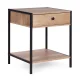 Naktinis staliukas ModernHome su stalčiumi ir lentyna, šviesus ąžuolas