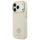 Guess Grained Strass Logo MagSafe dėklas iPhone 17 Pro telefonui, smėlio spalvos
