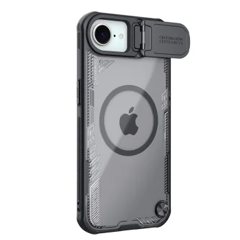 Nillkin Iceblade Prop Magnetic dėklas iPhone 16e / 17e su stovu, juodas