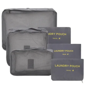 Packing Cubes for Suitcases, Set of 6 Travel Organizers, Grey