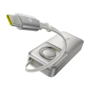 Išorinė baterija Baseus Free2Pull 10000mAh 30W su USB-C laidu, pilka