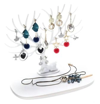 jewelry tree stand with deer antlers white