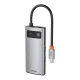 Baseus Metal Gleam Series 4in1 USB-C Šakotuvas (USB 3.0, USB 2.0, HDMI, PD) Pilkas