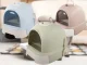 Large Enclosed Cat Litter Box with Scoop and Sliding Tray