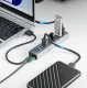 USB šakotuvas Orico CL7U-U3, 7x USB-A 3.0, USB-C maitinimas, 1m laidas, pilkas