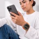 Tech-Protect Nylon Clasp dirželis laikrodžiui Samsung Galaxy Watch Ultra 47mm, oranžinis