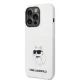 Karl Lagerfeld dėklas iPhone 14 Pro, Silicone Choupette MagSafe, baltas