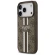Dėklas Guess 4G Printed Stripes MagSafe, skirtas iPhone 17 Pro, rudas