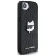 Karl Lagerfeld Monogram Choupette Head Pin iPhone 16e dėklas, juodas