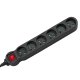 Maclean MCE188 Power Strip with Switch, 6 Outlets, 2300W, 5m, Black