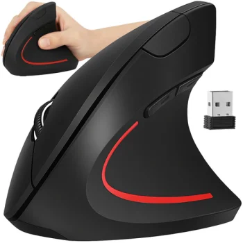 Izoxis 26628 ergonominė vertikali belaidė pelė, juoda