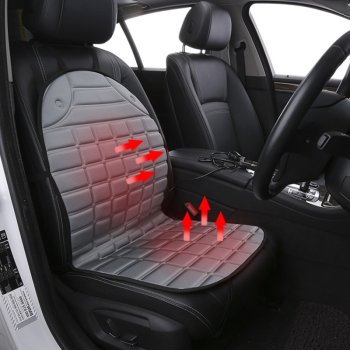 Universalus šildomas automobilio sėdynės užvalkalas, pilkas