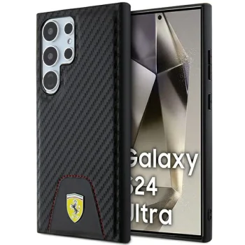 Ferrari Samsung Galaxy S24 Ultra dėklas Carbon Stitched Bottom, juodas