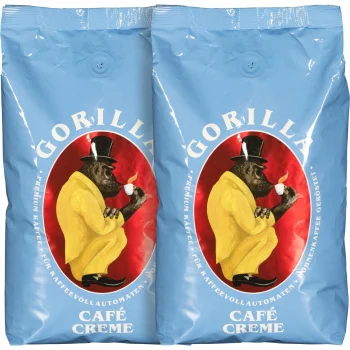 Kavos pupelės Joerges Gorilla Café Creme Blue 2 kg rinkinys (2x 1 kg)