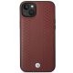 BMW iPhone 14 Case BMHCP14S22RFGR Leather Diamond Pattern Burgundy