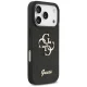 Guess Fixed Glitter Big 4G dėklas, skirtas iPhone 17 Pro, juodas