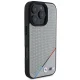 BMW dėklas iPhone 16 Pro telefonui M Perforated Tricolor Line MagSafe, pilkas