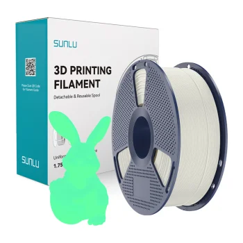 Sunlu PLA Glow W-G tamsoje šviečiantis 3D plastikas 1.75mm 1kg, baltai žalias