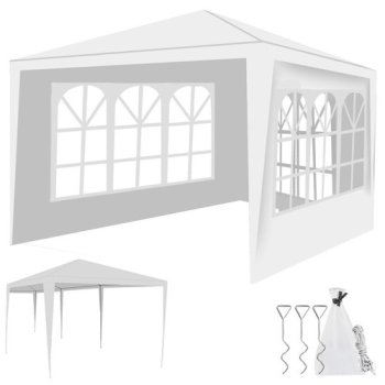 Sodo pavilionas su 4 sienomis 3x3m, baltas (Modelis: 120943)