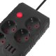 Ilgintuvas Maclean MCE393 B, 4 lizdai, 3x USB, 2500 W, 3 m, juodas
