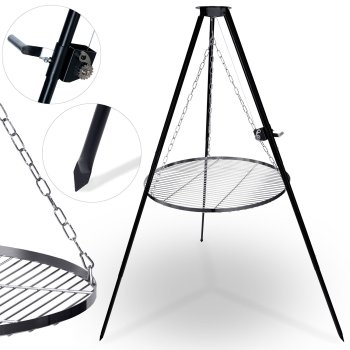 Trirandis laužo grilis Berdsen BD-884, 80 cm, juodas